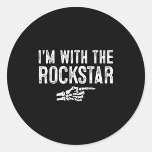 I'm With The Rockstar Easy Costume Halloween Coupl Classic Round Sticker