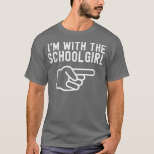 I'm With The Schoolgirl Funny Couples Matching Hal T-Shirt