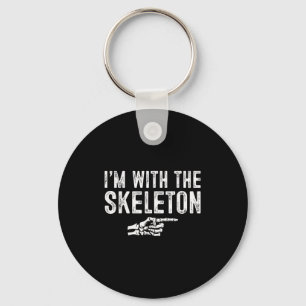 I'm With The Skeleton Easy Costume Halloween Coupl Keychain