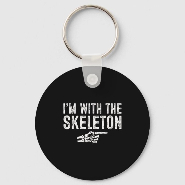 I'm With The Skeleton Easy Costume Halloween Coupl Keychain (Front)