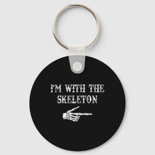 I'm With The Skeleton Hand Halloween Couple Costum Keychain
