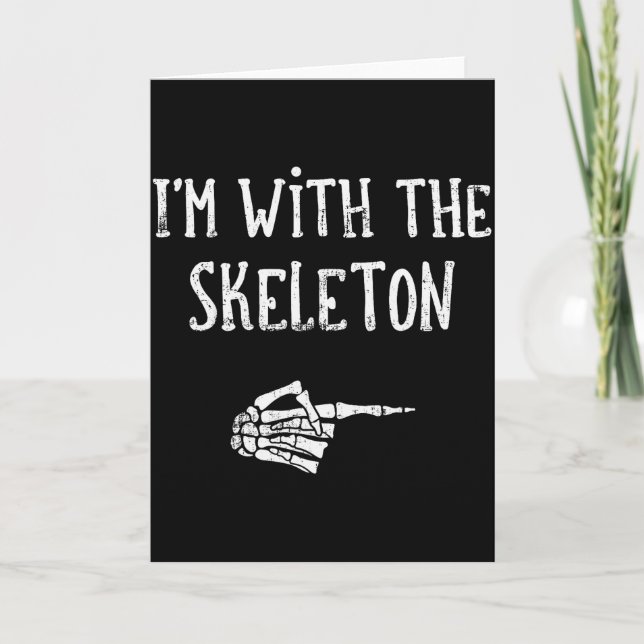 I'm With The Skeleton Matching Couple Costume Hall Card (Front)