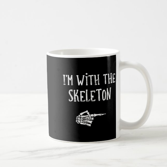 I'm With The Skeleton Matching Couple Costume Hall Coffee Mug (Right)