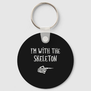 I'm With The Skeleton Matching Couple Costume Hall Keychain