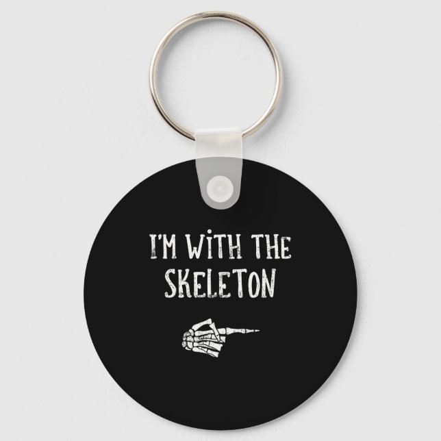 I'm With The Skeleton Matching Couple Costume Hall Keychain (Front)
