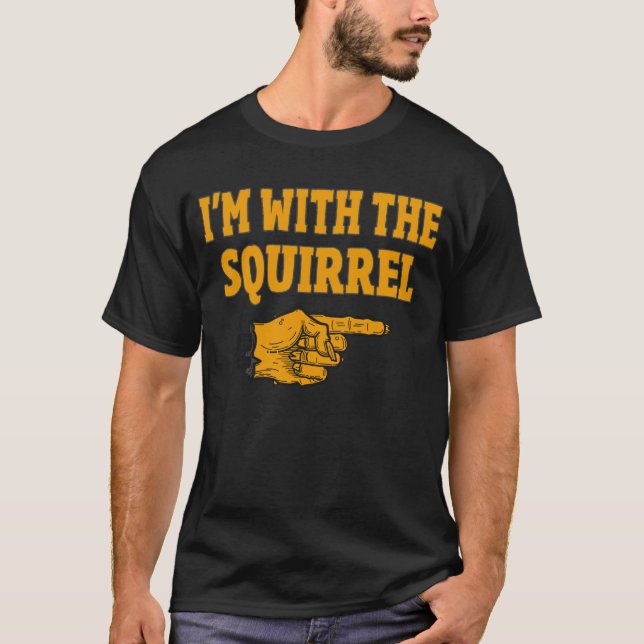 I'm With The Squirrel Funny Couple Halloween T-Shirt (Front)