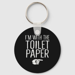 I'm With The Toilet Paper Matching Costume Hallowe Keychain
