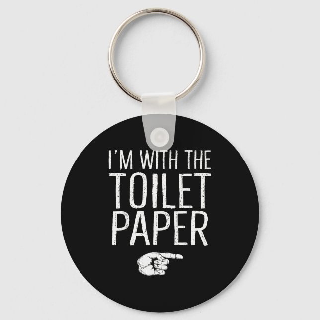 I'm With The Toilet Paper Matching Costume Hallowe Keychain (Front)