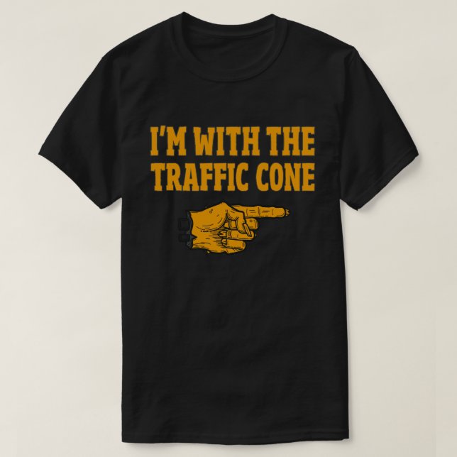 I'm With The traffic Cone Funny Couple Halloween T-Shirt (Design Front)