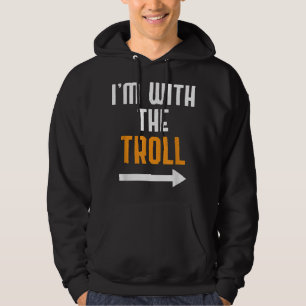 I'm With The Troll Costume Funny Halloween Couple Hoodie