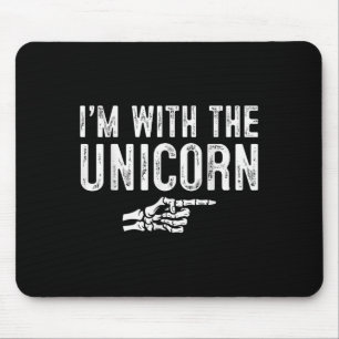 I'm With The Unicorn Easy Costume Halloween Couple Mouse Pad