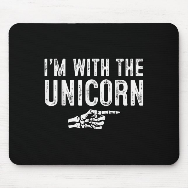 I'm With The Unicorn Easy Costume Halloween Couple Mouse Pad (Front)