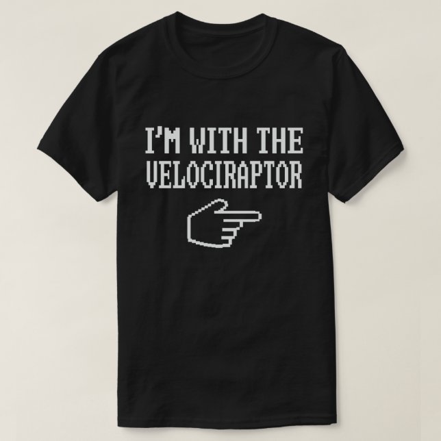 I'm With The Velociraptor Funny Matching Halloween T-Shirt (Design Front)