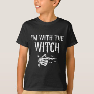 I'm With The Witch Couple Costume Halloween  T-Shirt