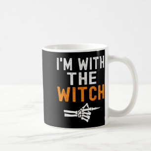 I'm With The Witch Funny Skeleton Halloween Matchi Coffee Mug