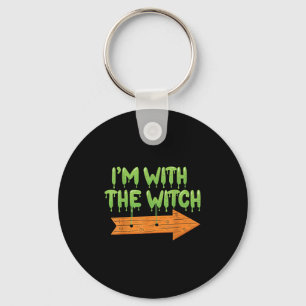 I'm With The Witch Halloween Couples Matching Soky Keychain
