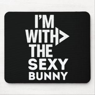 I'm With The Y Bunny Costume Couples Matching Mouse Pad