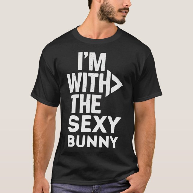I'm With The Y Bunny Costume Couples Matching  T-Shirt (Front)