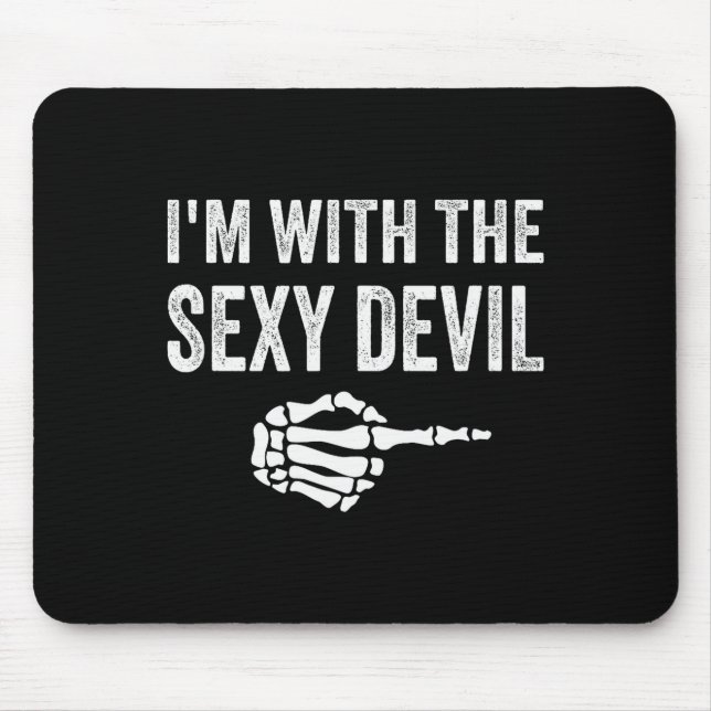 I'm With The Y Devil Halloween Couples Costume  Mouse Pad (Front)