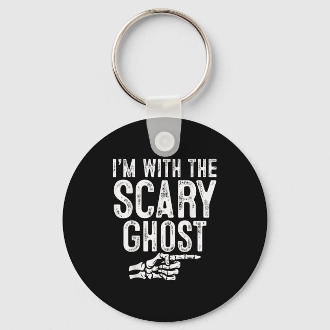 I'm With The Y Ghost Easy Costume Halloween Couple Keychain (Front)