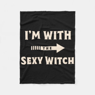 I'm With The Y Witch Halloween Costume Party Match Fleece Blanket