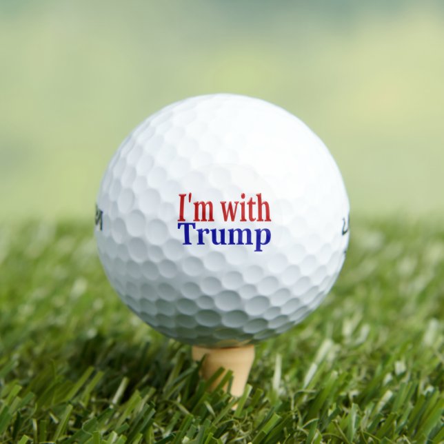 Im With Trump red blue Golf Balls (Insitu Tee)