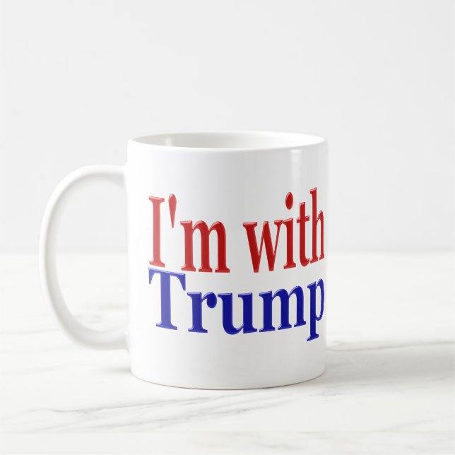 Im With Trump red blue half text Coffee Mug (Left)