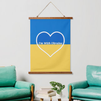 I'm With Ukraine Heart Wall Hanging Hanging Tapestry