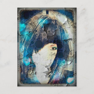 I'm with Wig Blue Postcard