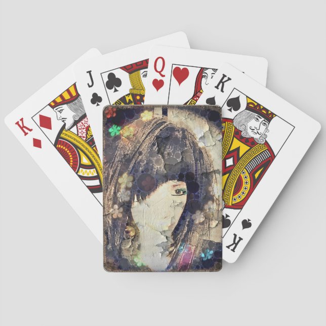 I'm with Wig Floral Bicycle Playing Cards (Back)