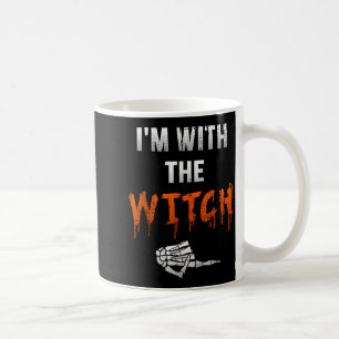 I'm With Witch Skeleton Hand Funny Halloween Husba Coffee Mug