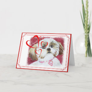 I'M YOURS VALENTINE TOY SHIH TZU MIX HOLIDAY CARD