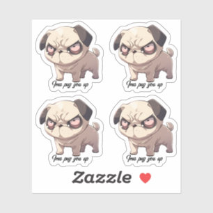 Ima vous carlin sur Vinyl Sticker Set de 4