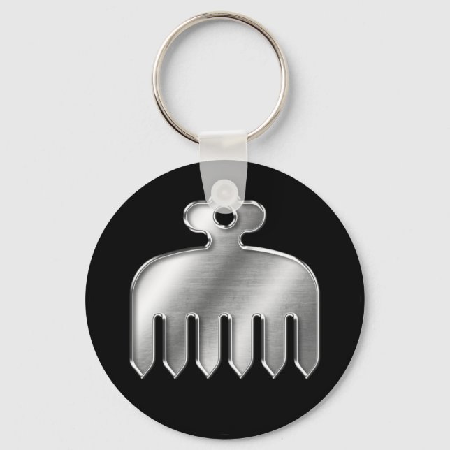 Imagawa Clan Kamon Silver Chrome Keychain (Front)