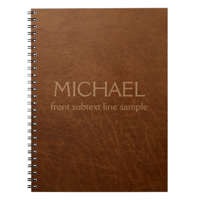 Image Brown Leather Personalized Notebook (Front)