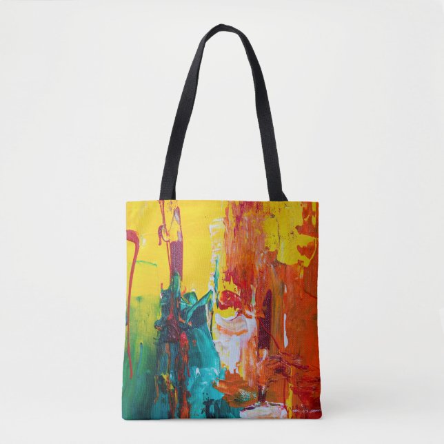 Image colorée abstraite sur sac fourre-tout (Devant)
