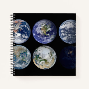 Image Comparison Of Iconic Views Of Planet Earth. Notebook