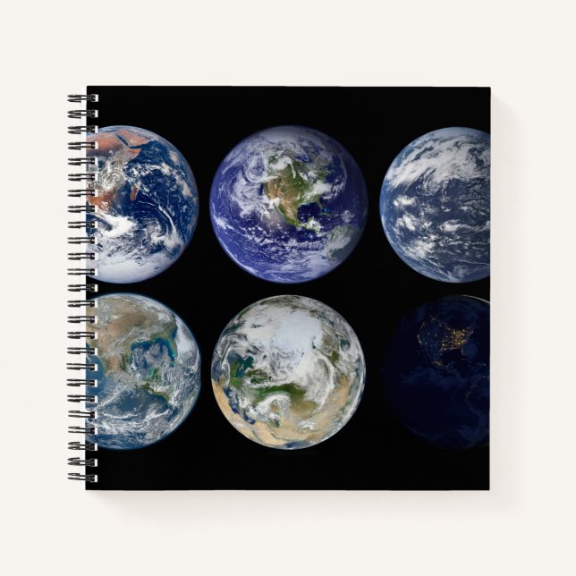 Image Comparison Of Iconic Views Of Planet Earth. Notebook (Front)
