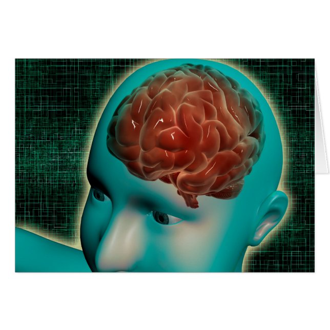 Image Conceptuelle Du Corps Féminin Avec Cerveau 1 (Devant horizontal)