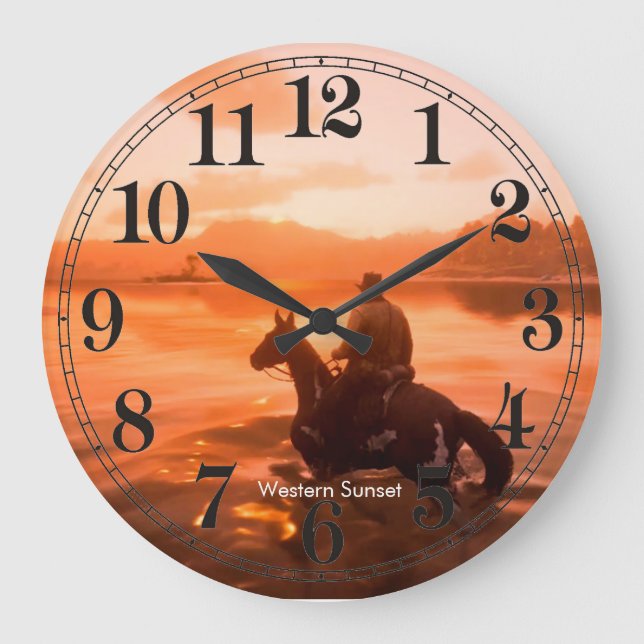 Image Cowboy pour horloge murale acrylique (Recto)