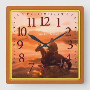 Image Cowboy pour horloge murale acrylique