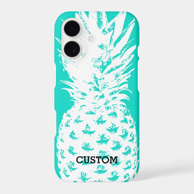 Image d'ananas bleu turquoise iPhone 12 pro Coque (Verso)
