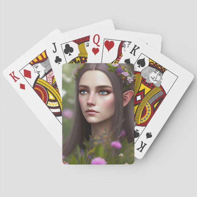 Image de beauté d'Elfin sur les cartes à jouer (dos)