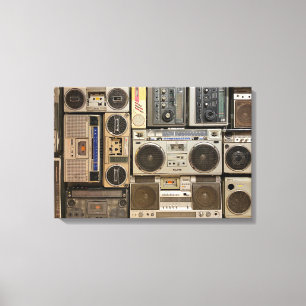 Image de boom boxes vintage rétro sur toile