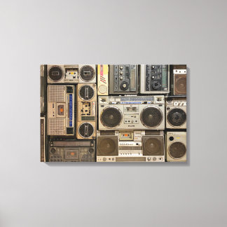 Image de boom boxes vintage rétro sur toile