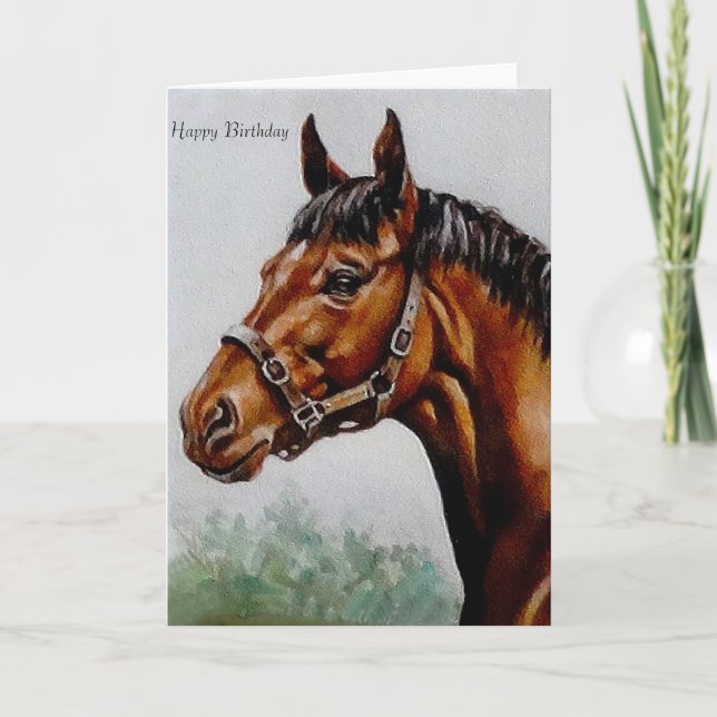 Image de cheval pour la carte de voeux d'anniversa (Devant)