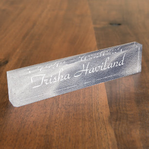 Image de fond de sable - Plaque de nom de bureau -