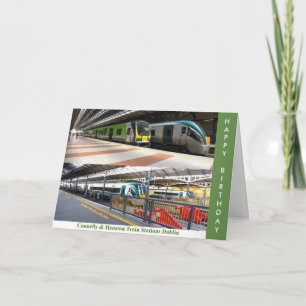 Image de la gare pour carte de voeux d'anniversair