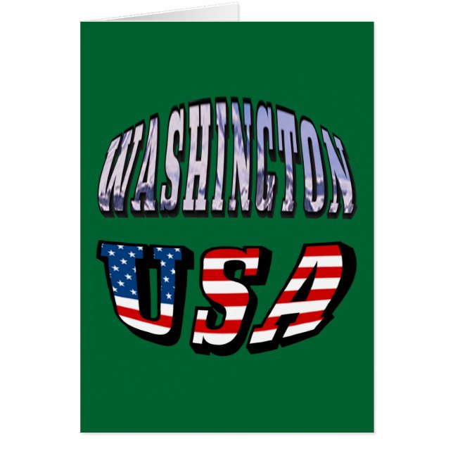 Image de l'État de Washington et texte du drapeau  (Devant)
