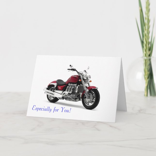 Image de moto pour carte de voeux (Devant)